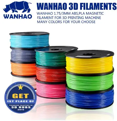 WANHAO 1.75mm ABS Filament Discount Package 1KG/Roll*8 Rolls total 8KG for All FDM 3D Printer PLA/PETG/PVA Plastic