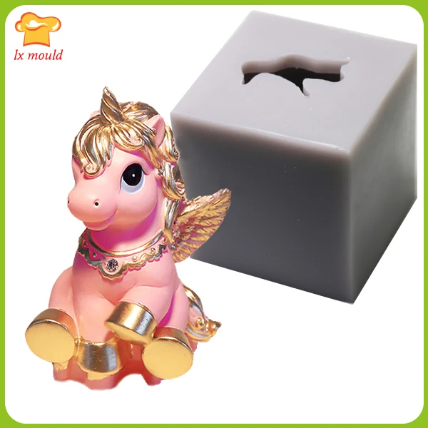 LXYY дети мультфильм форма Пегаса мечта свеча Единорог силиконовые формы мА Shengxiao