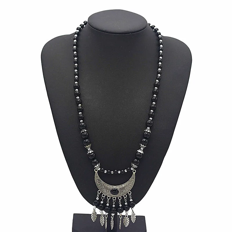 Ожерелье Olaru женское богемное винтажное ручной работы с подвеской из бисера