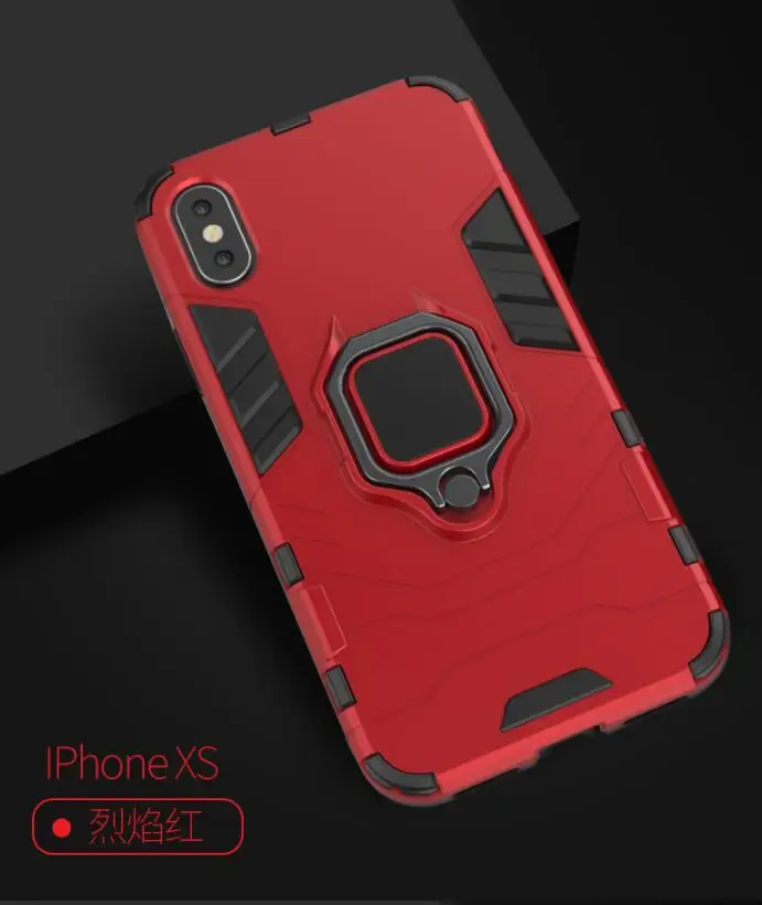 For iPhone 5 6 6S 7 8 Plus X XS MAX XR Case Magnetic Suction Ring Bracket Cases Silicone Rubber Hard Armor Cover |
