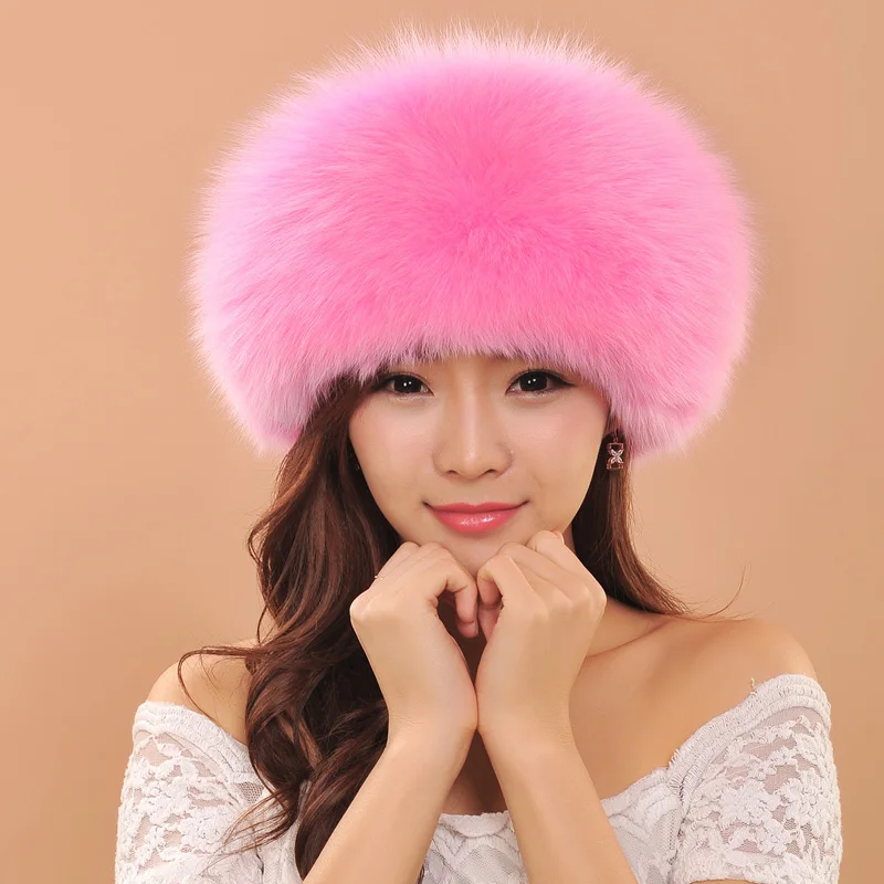 2019 Новая модная женская шляпа Зимняя теплая меховая шапка зимняя из лисьего