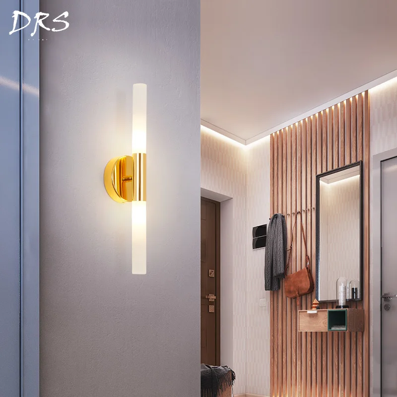 Настенный золотистый светильник в скандинавском стиле светодиодная лампа для