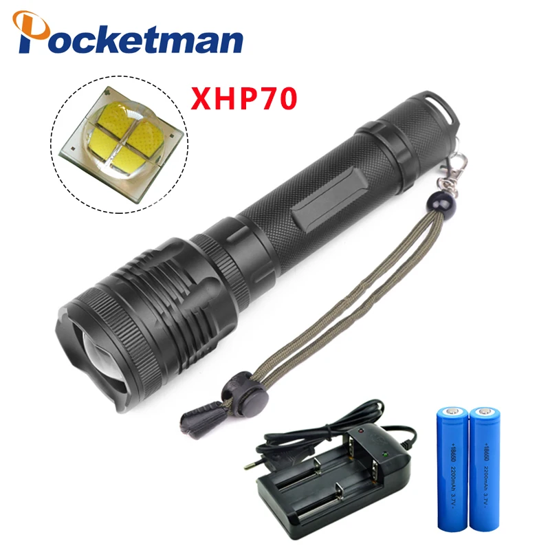 Новый XHP70 яркий фонарик мощный тактический светодиодный масштабируемый xhp70