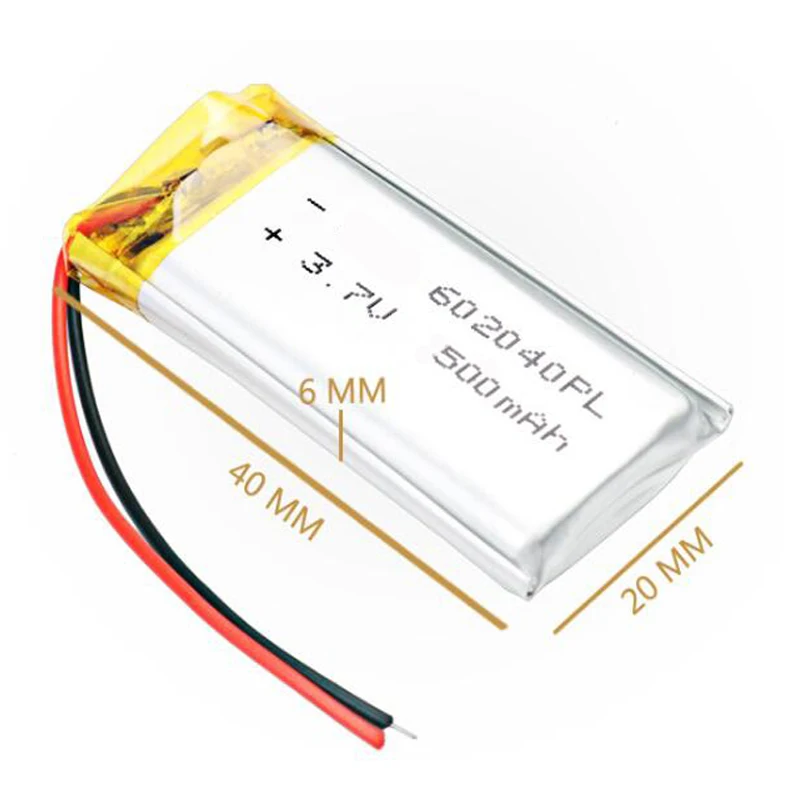 Литий ионная/литий ионная аккумуляторная батарея 3 7 в 500 мАч 602040 для GPS диктофона