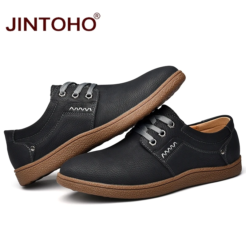 JINTOHO/брендовые лоферы из натуральной кожи; модные мужские туфли; брендовая мужская повседневная обувь; Мужская Дизайнерская обувь; мужские кожаные мокасины