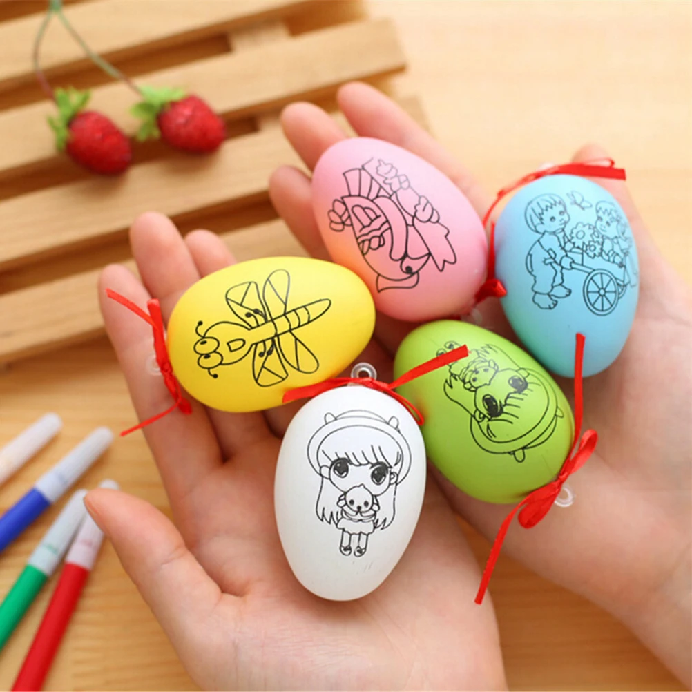 DIY пластиковая ручка цвета воды и яйцо дети Картина Пасхальное игрушка случайный