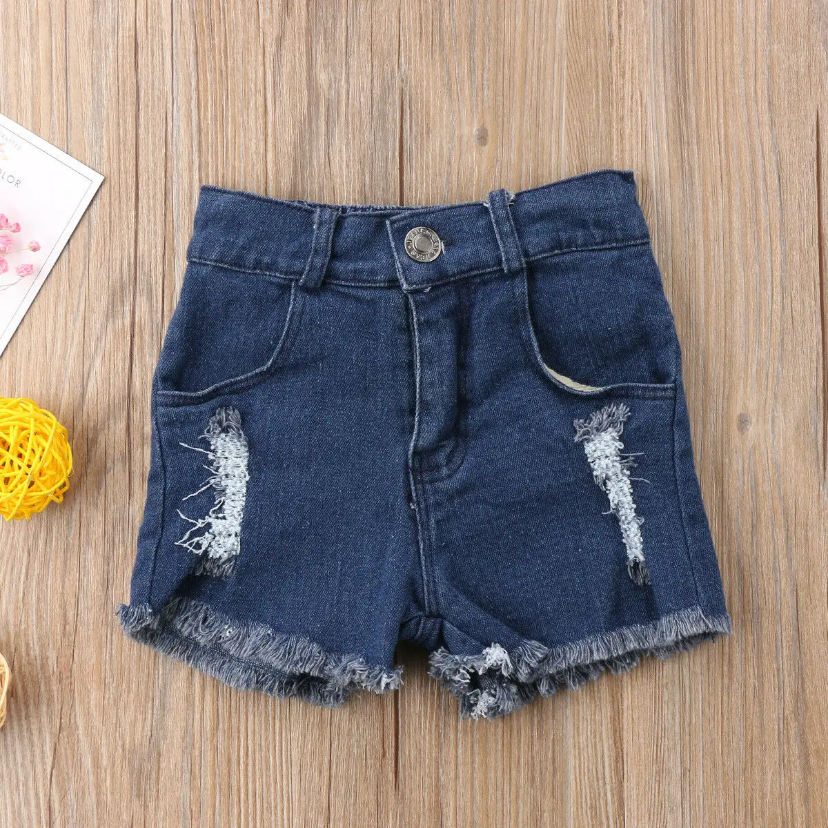 Одежда для маленьких девочек на лето джинсовые штаны с дырками новорожденных