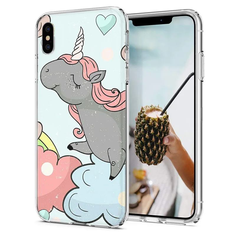 Soft Phone Case For iPhone 6 7 XS Max Covers TPU Colorful Unicorn Lion Leopard Pattern Fundas X XR F044 |