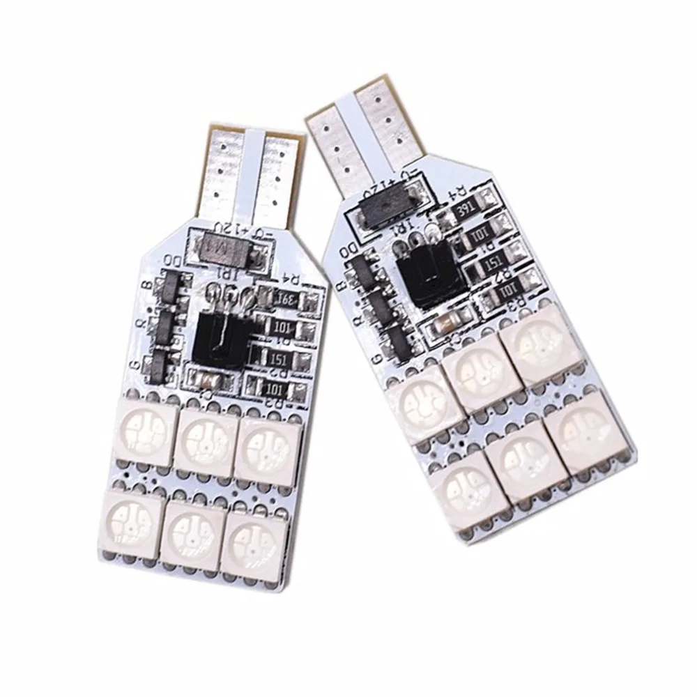 

12 LED Colorful RGB Remote Control Car Dome Light T10 5050 LED Bulbs Reading Lights Vehicle Indicator Lamp DC12V