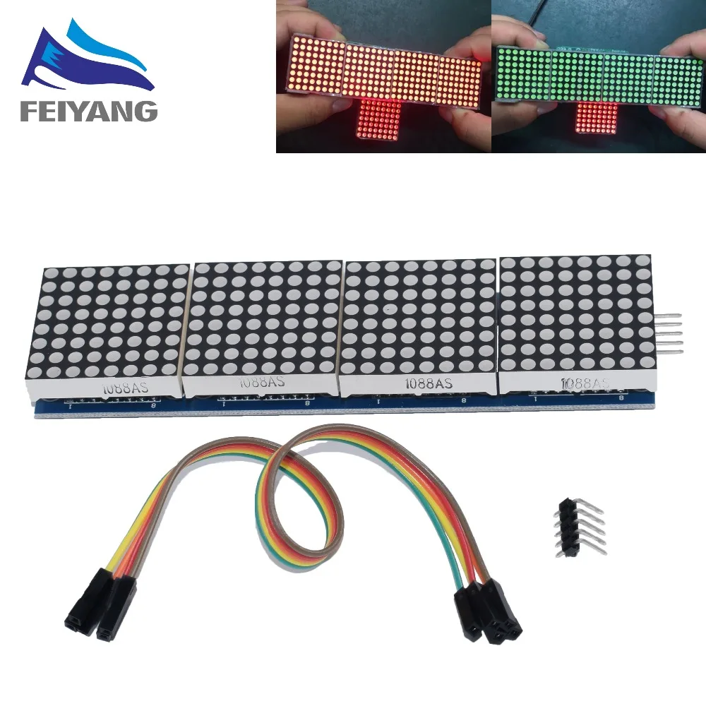10 шт. MAX7219 матричный модуль микроконтроллер 4 в одном дисплее|max7219 dot matrix module|display