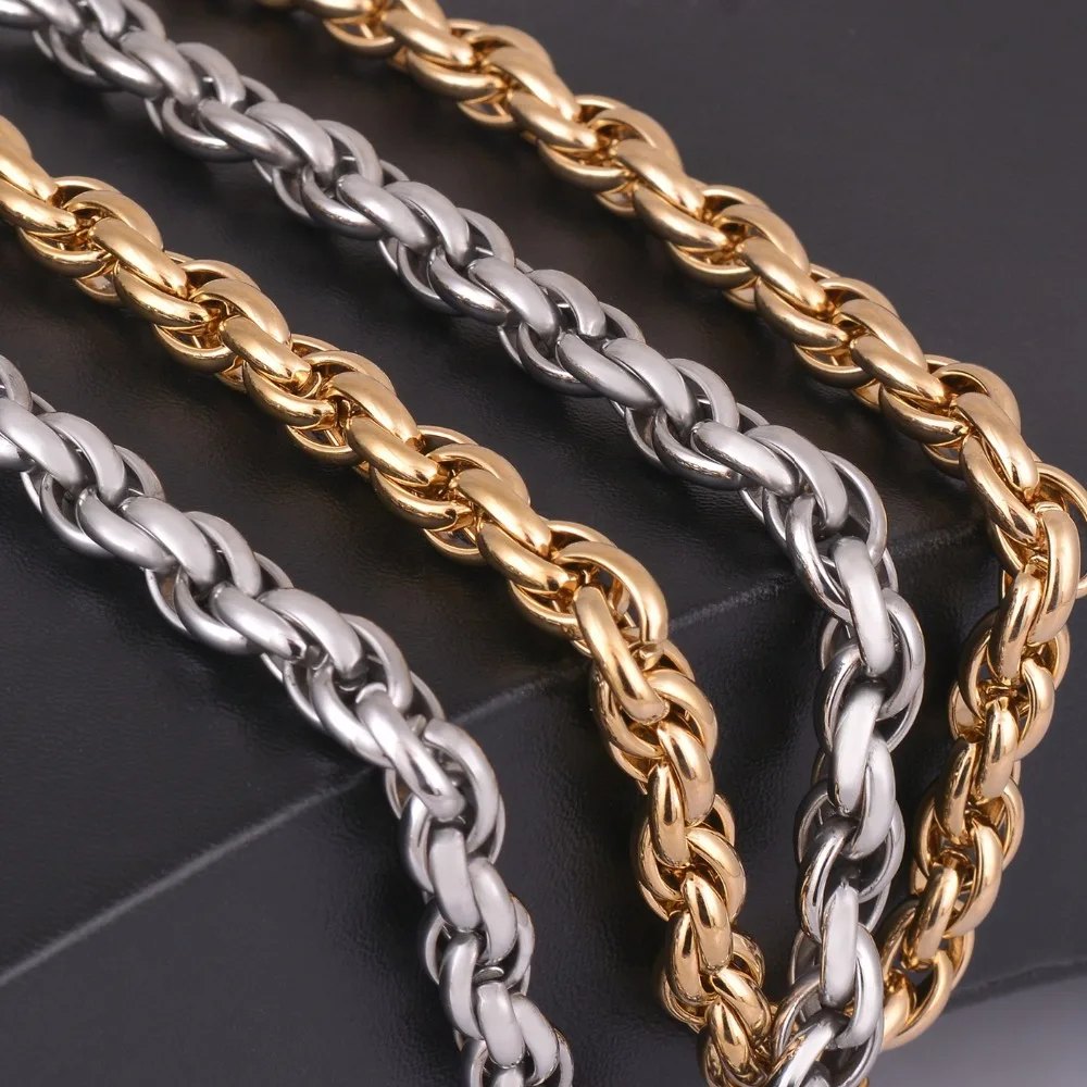 

1Pc 9mm Width 22" length Men's Large heavy Rope Necklace 316L Stainless Steel Punk Jewelry