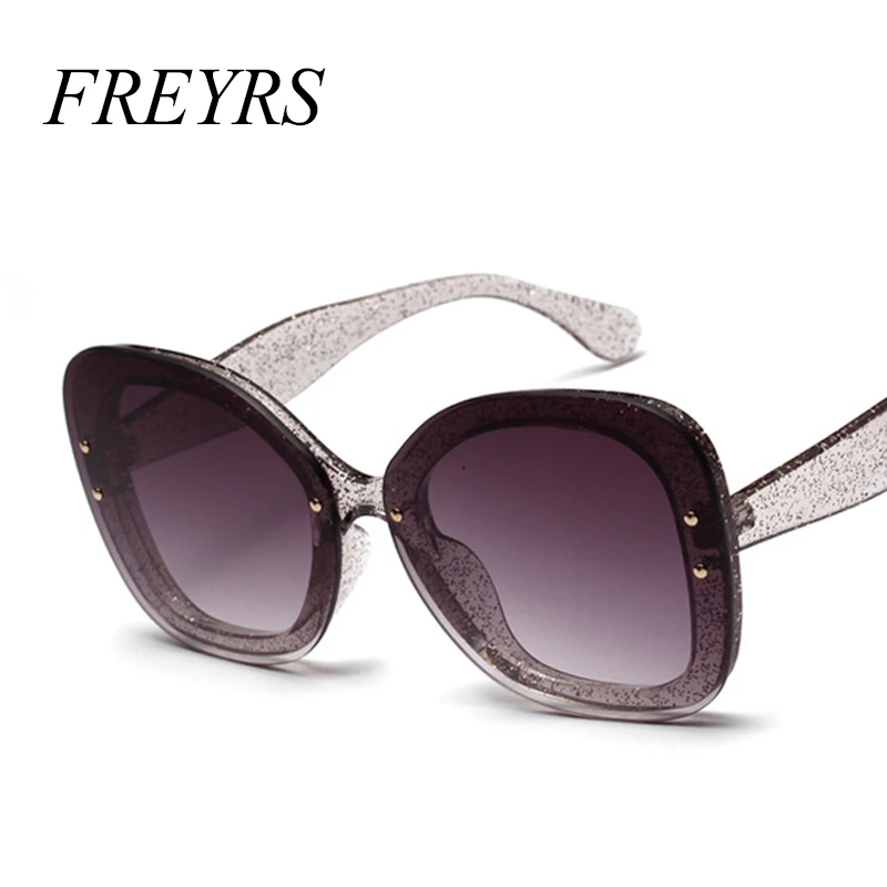 FREYRS Oversize Sunglasses Women Brand Designer Transparent Frame Eyeglasses for Female Pink Gray Oculos de sol UV400 5169F | Аксессуары