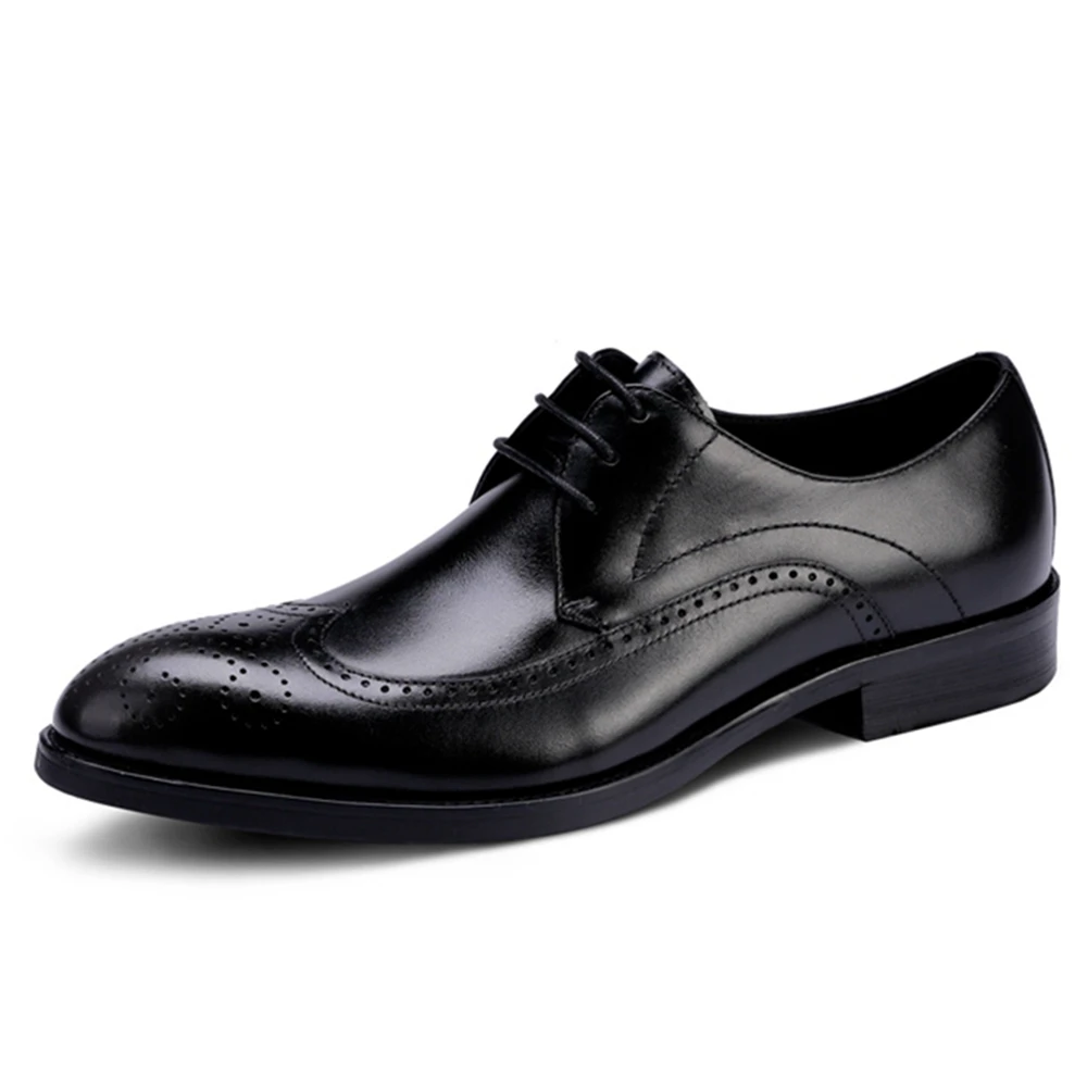 Мужская обувь с перфорацией типа броги из натуральной воловьей кожи