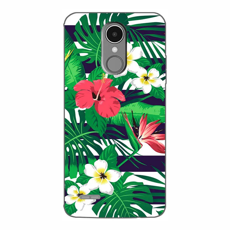 Модный чехол для LG K8 2017 L240 из мягкого ТПУ силикона с цветами мультяшный Кот задняя