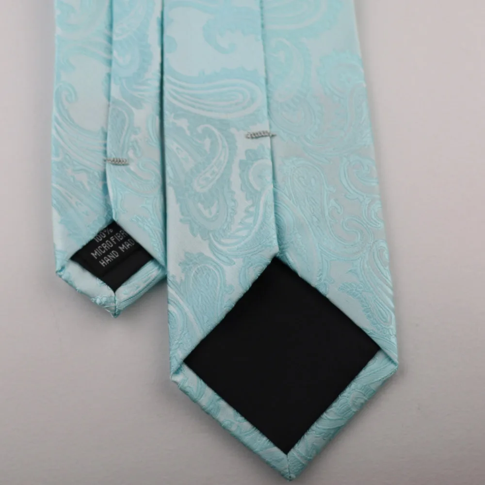 LAMMULIN Новинка мужские галстуки серебряный с небесно голубым Пейсли жаккардовый