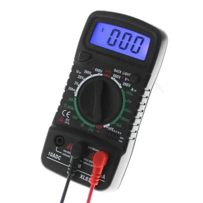 XL830L Ручной цифровой мультиметр с ЖК подсветкой AC/DC Амперметр Вольт Ом тестер