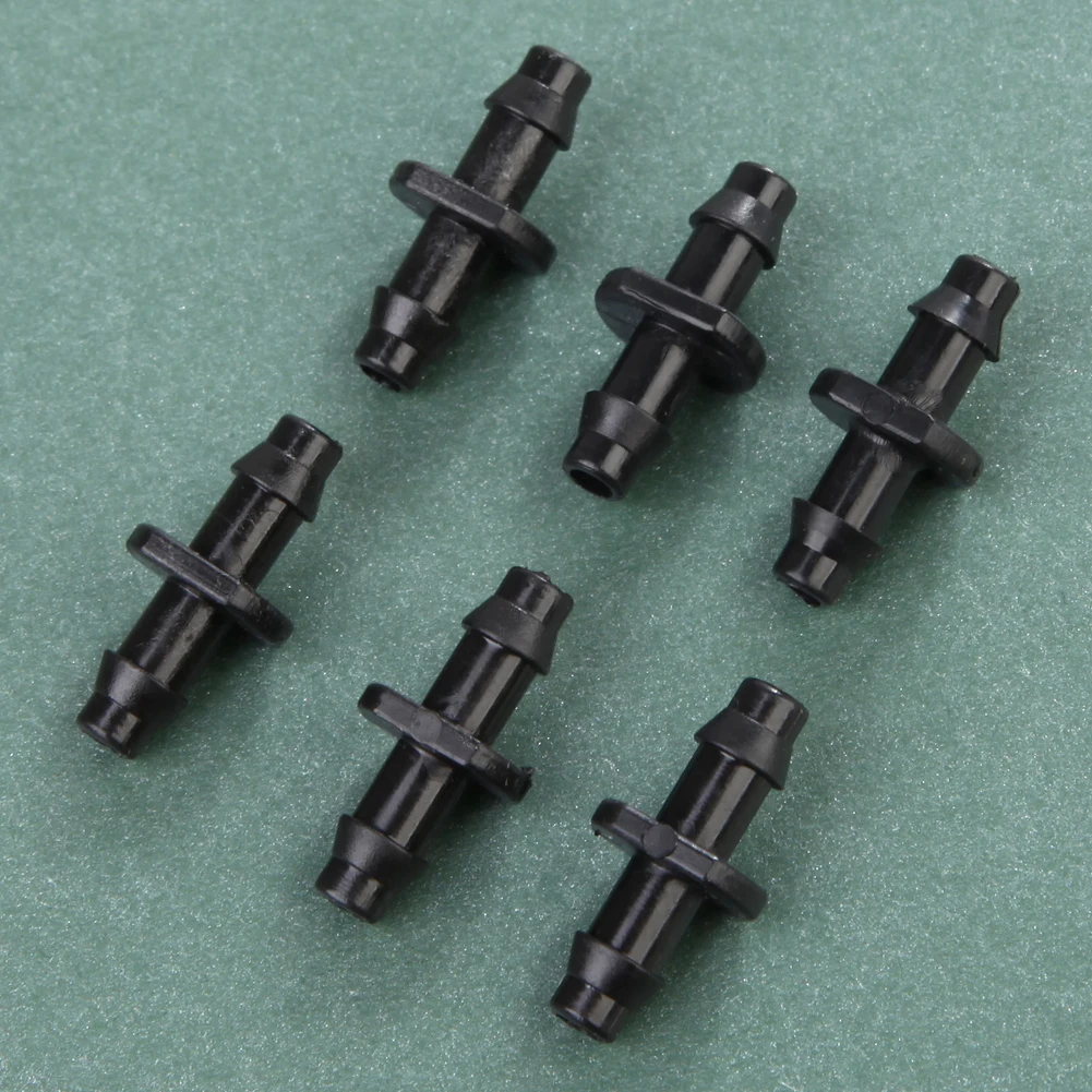 100 шт Черный колючей двойной Barb соединители для садового водопровода 4/7 мм шланг