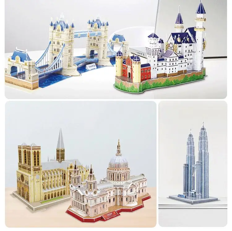 Головоломка 3D бумажная модель строительные наборы мировая Архитектура DIY игрушки