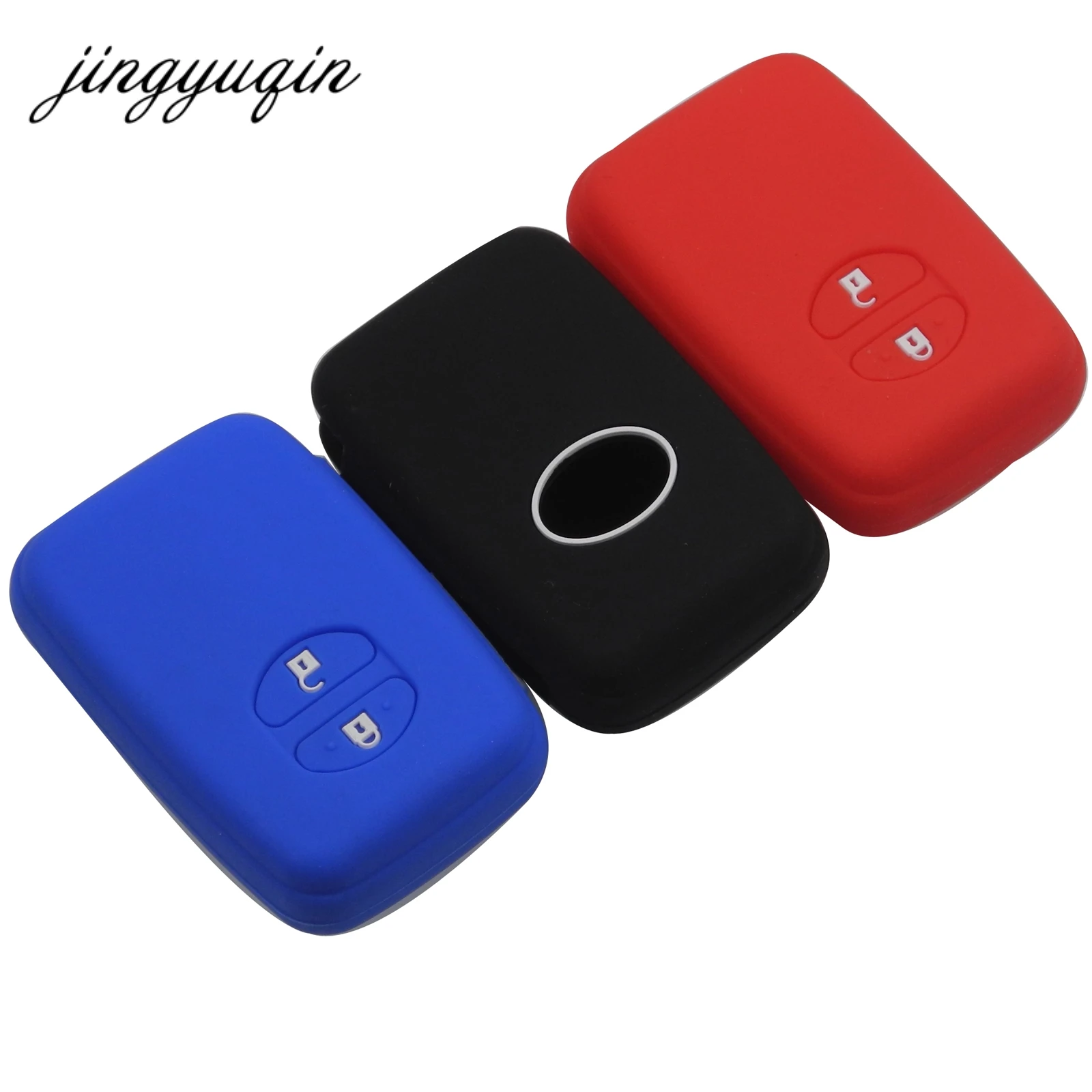 

jingyuqin 30pcs Silicone Key Fob Case for Toyota RAV4 Land Cruiser Camry Highlander Prado Prius Keyless Remote Cover 2 button