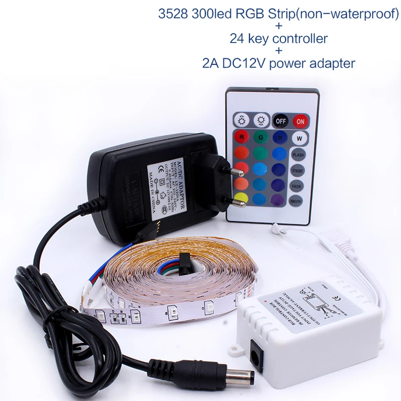 Светодиодная RGB LED SMD 5050 2835 cinta гибкие банда 5 м де синта diodo DC 12 V + управление Remoto