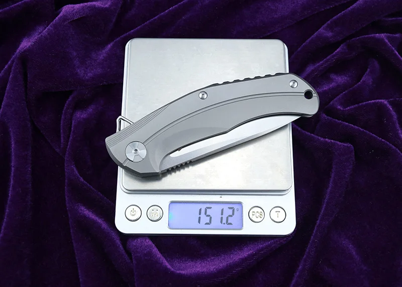 LEMIFSHE JK3215 откидной складной нож D2 лезвие из титана с узором метеорита ручка кухня на открытом воздухе нож для фруктов EDC инструмент