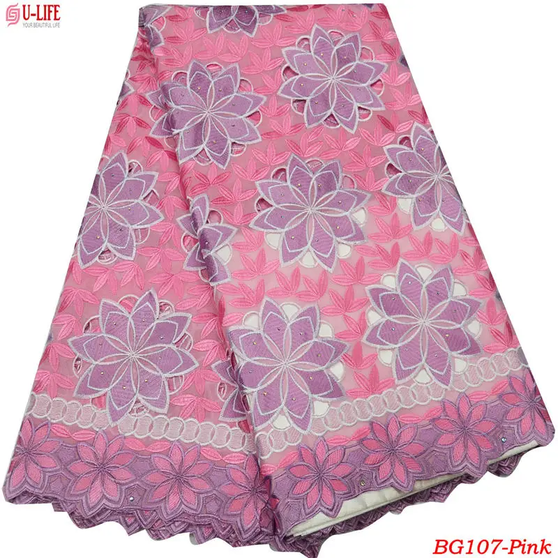 Африканская кружевная ткань высокого качества 100% хлопок вышитая швейцарская