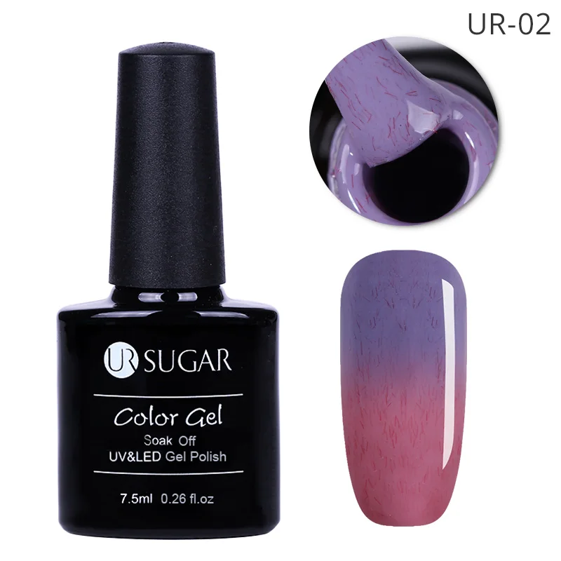 02 Ur Sugar, 3 цвета, Термальный Гель-лак для ногтей, изменение температуры, замочить, УФ Гель-лак для ногтей, 7,5 мл, маникюрный лак - Цвет: 02