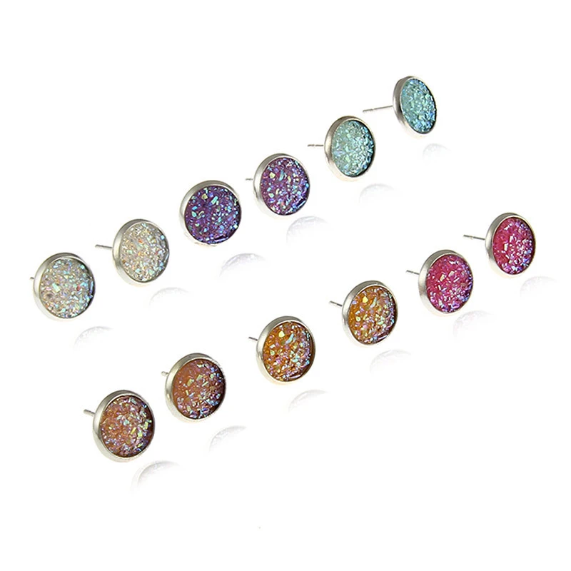 

Серьги-гвоздики женские круглые разных цветов, 6 партий/компл.