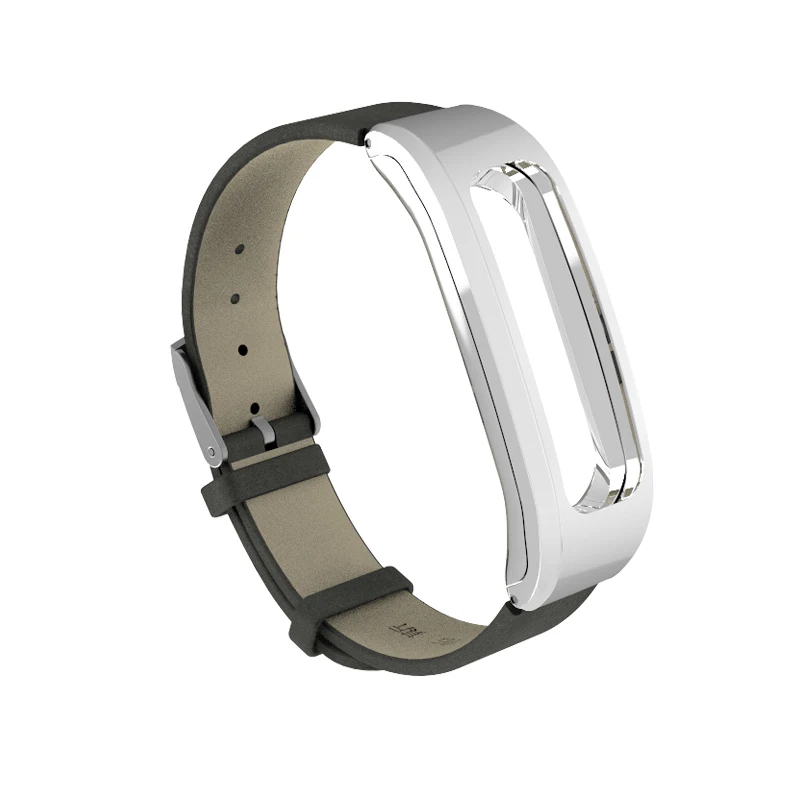 Браслет Mijobs из искусственной кожи для huawei Honor Band 4 Runnning Version, умный браслет, браслет для Honor Band 4, ремешок для бега - Цвет: Grey Silver