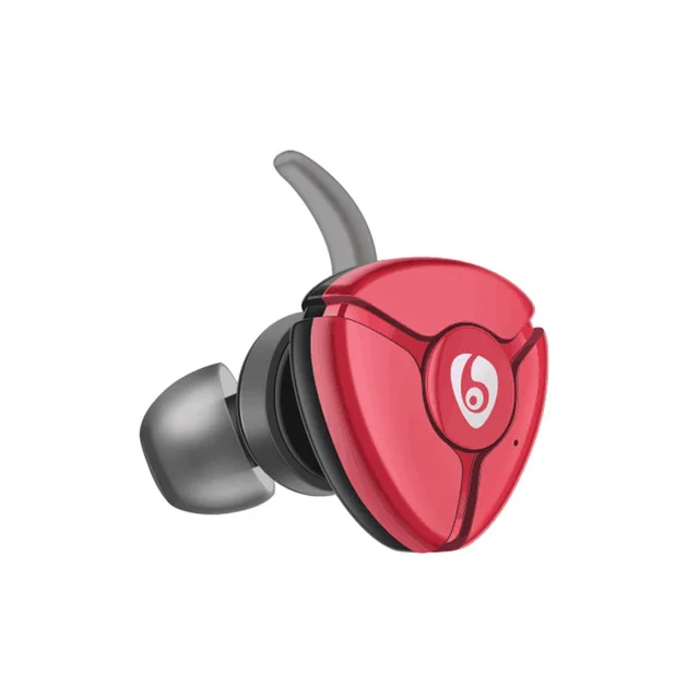 VAORLO Bluetooth гарнитура мини Беспроводные спортивные стерео наушники с шумоподавлением в ухо наушники с микрофоном для телефона Xiaomi - Цвет: Red