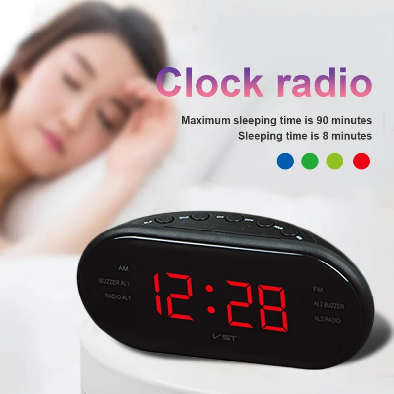 EDAL New Fashion Modern AM/FM LED Clock Radio Electronic Desktop Digital Table Clocks Snooze Function-25 | Электроника