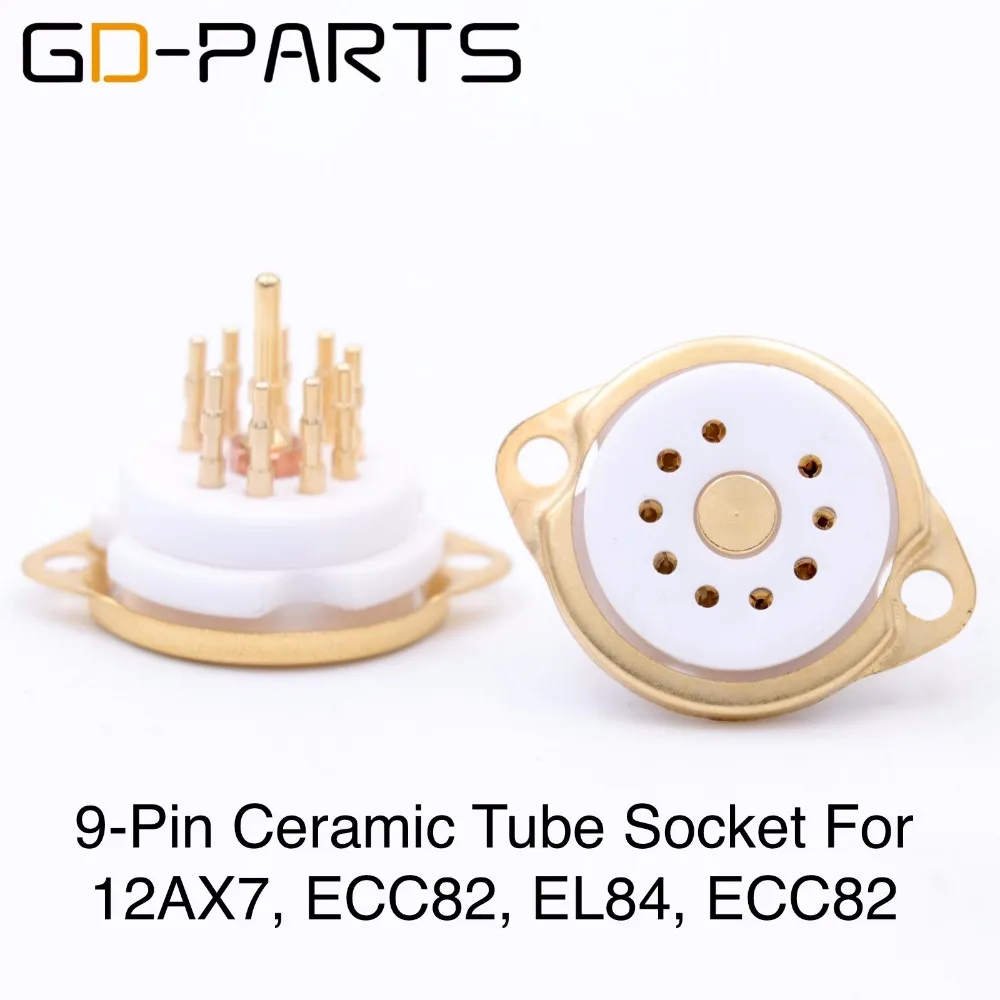 

GD-PARTS позолоченный 9pin керамический трубчатый разъем для 12AX7 6DJ8 E88CC ECC82 ECC83 EL84 6922 12BH7 12AU7 12AT7 HIFI DIY