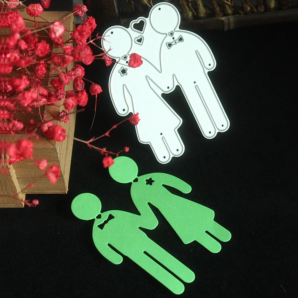 Lover Couple Background Metal Cutting Dies Wedding DIY Scrapbooking Embossing Invitation Paper Cards making Decorative Craft Die | Дом и сад