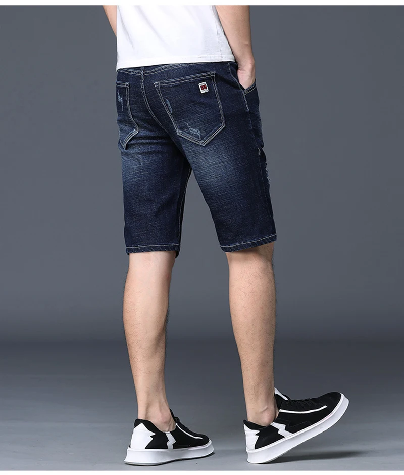 Men's Denim Shorts Good Quality Short Jeans Men Cotton Solid Straight Short Jeans Male Blue Casual Short Jeans High Quality