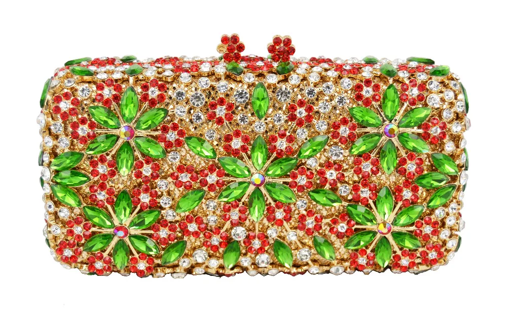 LaiSC Fashion luxury women Clutch bags flower evening Bridal wedding Purse pochette Golden Ladies soiree bag SC065 | Багаж и сумки