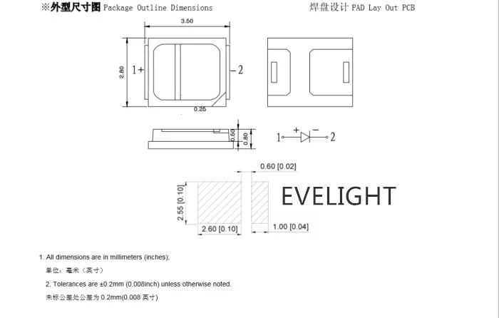4000 шт Горячая 14-20LM 2835 Красный SMD LED 0 2 Вт Высокий яркий светоизлучающий диод чип led s