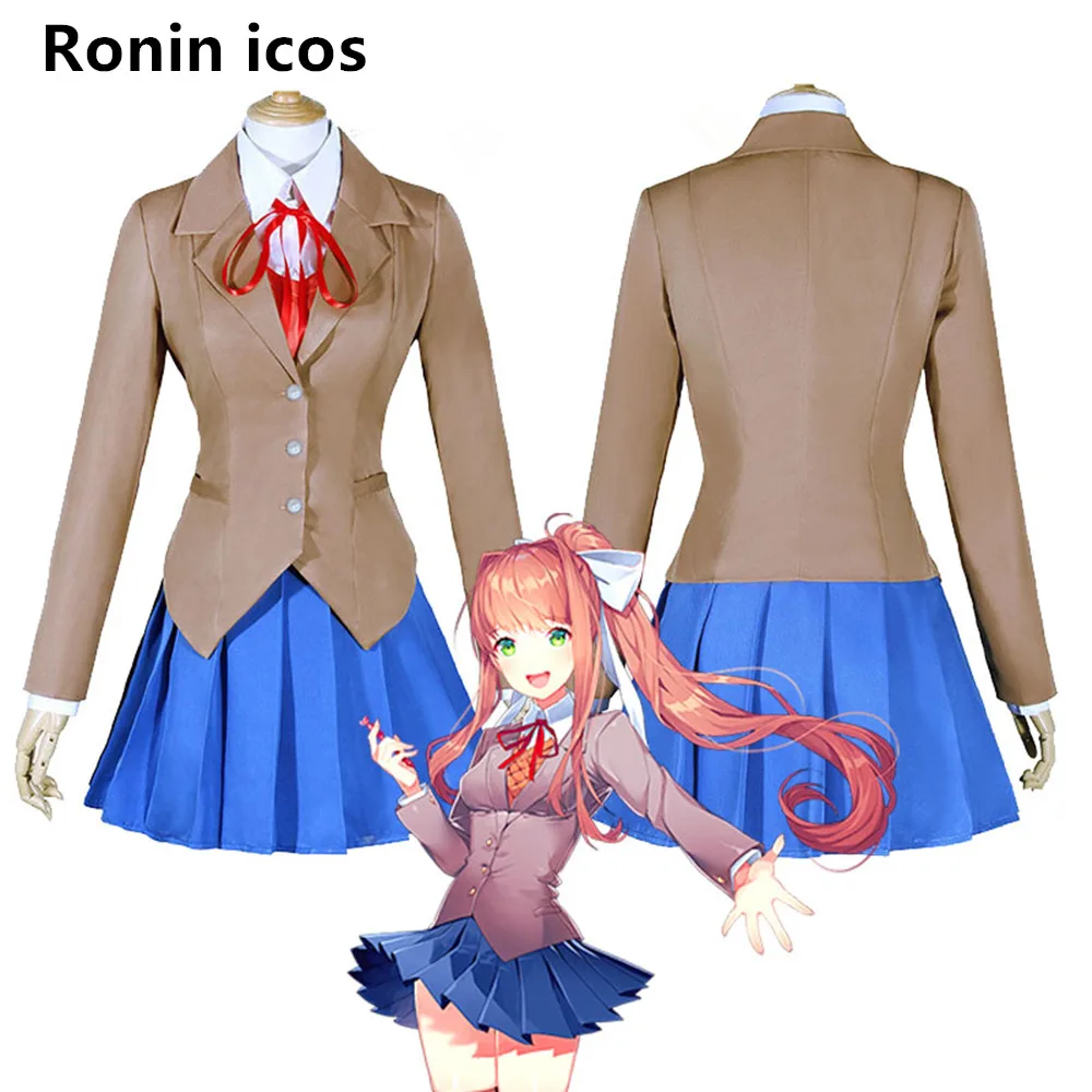 Игра доки Литературный клуб Моника косплей женщины девочка Sayori Yuri Natsuki костюм