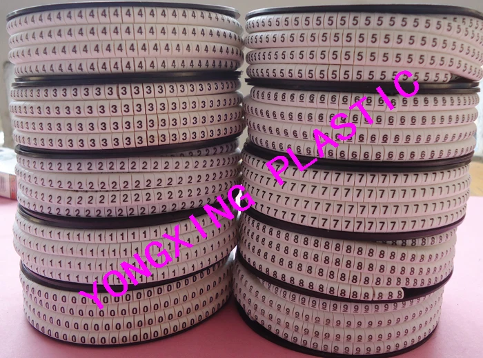 

10roll(10000pcs)/lot EC-1 2.5mm2 cable marker nubmer 0-9