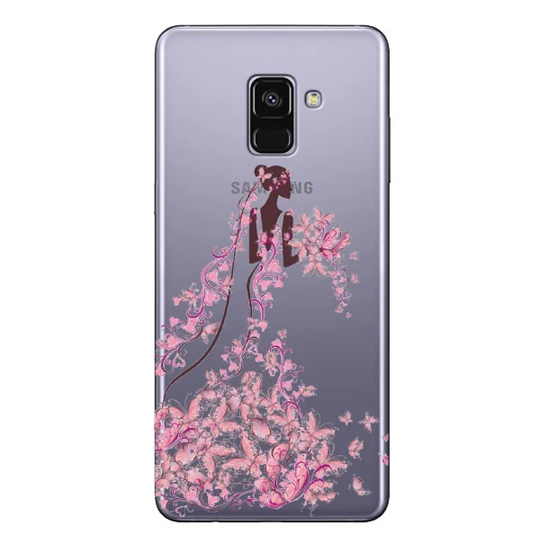 Чехлы для телефонов Samsung A6 A8 Plus 2018 чехол Фламинго Мягкий ТПУ Модный цветочный