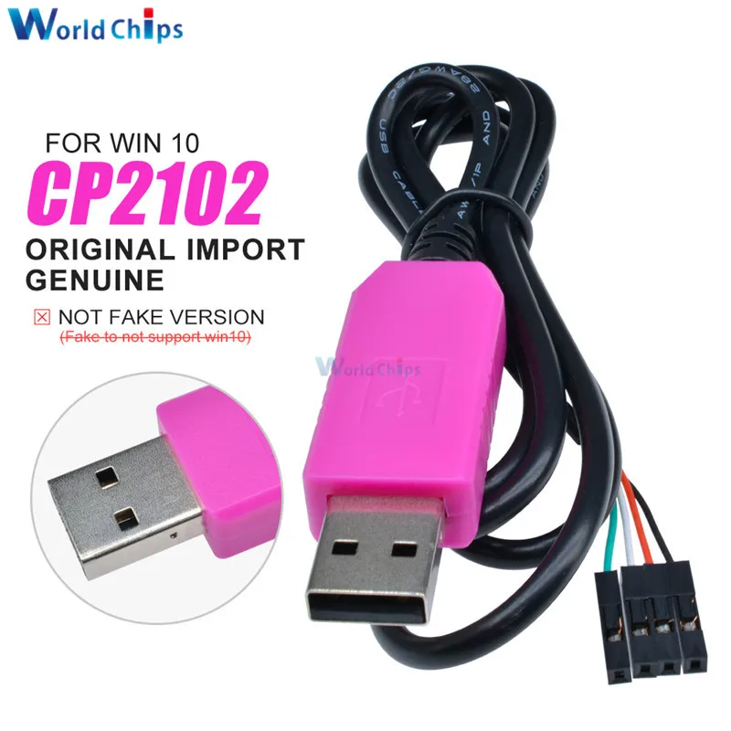 Оригинальный кабель CP2102 USB к UART TTL 1 м 4-контактный последовательный адаптер модуль