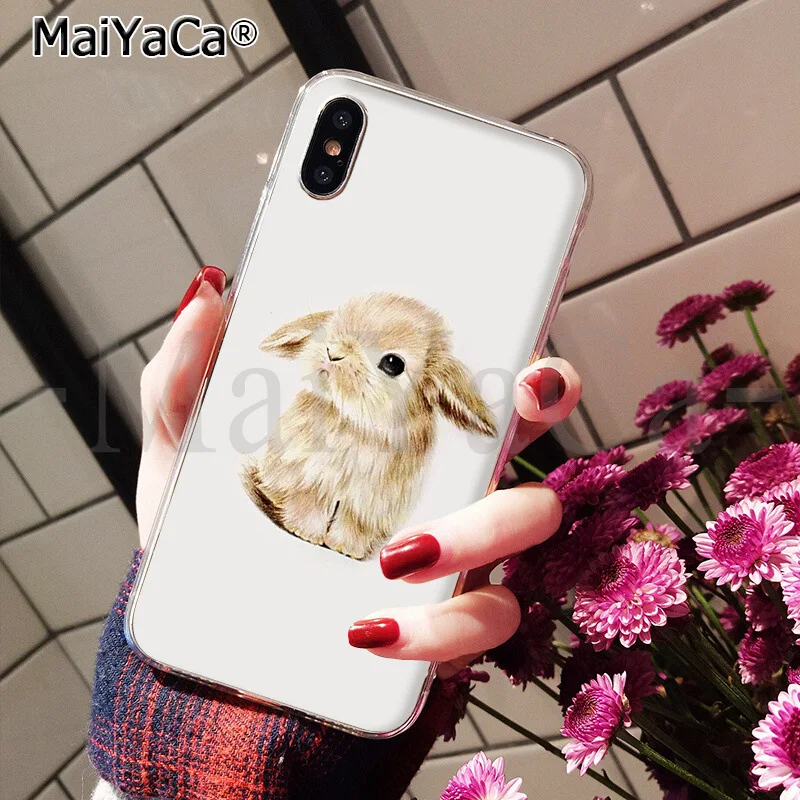 A5 MaiYaCa, мягкий чехол для телефона из ТПУ с милым рисунком кролика, кролика, для Apple iPhone 8, 7, 6, 6S Plus, X, XS, MAX, 5, 5S, SE, XR - Цвет: A5
