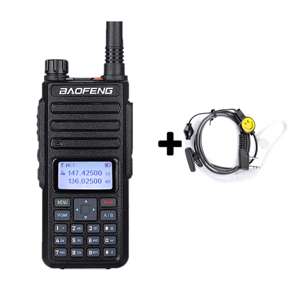 Baofeng DM-1801 иди и болтай Walkie Talkie “иди и 10 км Dual Time slot аналоговый DMR радио радиостанцией Профессиональный Dual Band DM 1801 радио Comunicador - Цвет: Add 1 smile headset