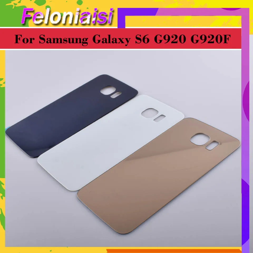Для Samsung Galaxy S6 G920 G920F G9200 G920A корпус батарея Дверь Задняя стеклянная крышка замена