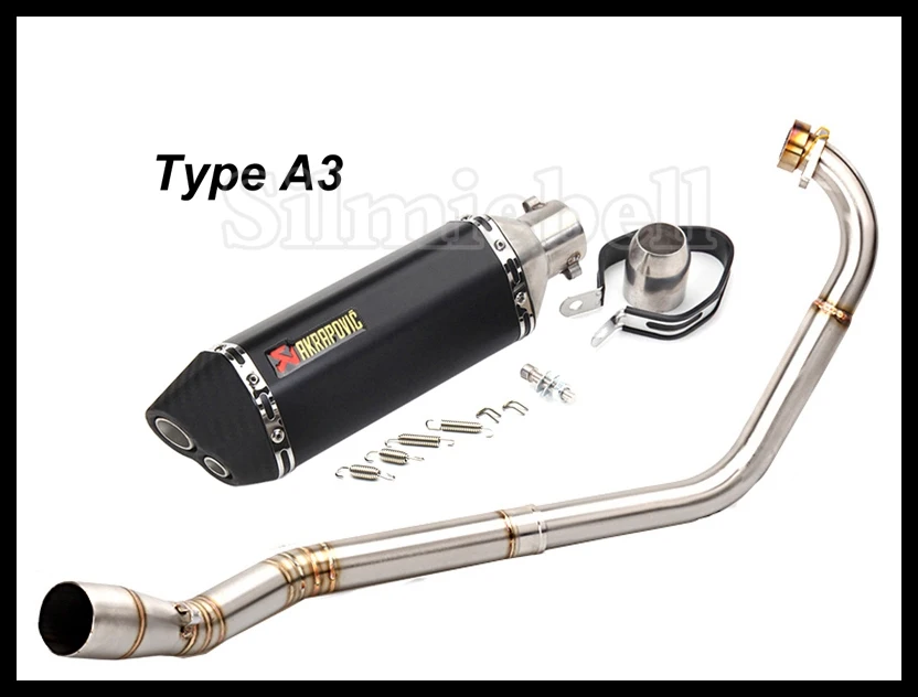 Akrapovic мотоцикл выхлопной глушитель выхлопной трубы слипоны Escape мото полный Системы Труба среднего звена трубы для Yamaha YZF R15 выхлопной MT15 MT125