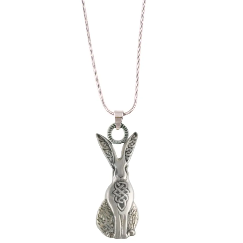 Новое поступление античное серебряное Очаровательное ожерелье Wicca Hare кулон