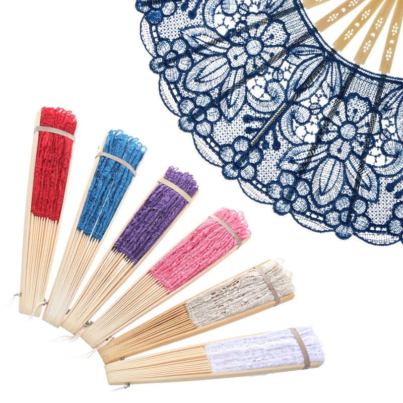 Bamboo Lace Arts Crafts Dance hand Fan China Antique Red Hollow Out Embroidered Folding eventail a main Vintage Chinese | Дом и сад