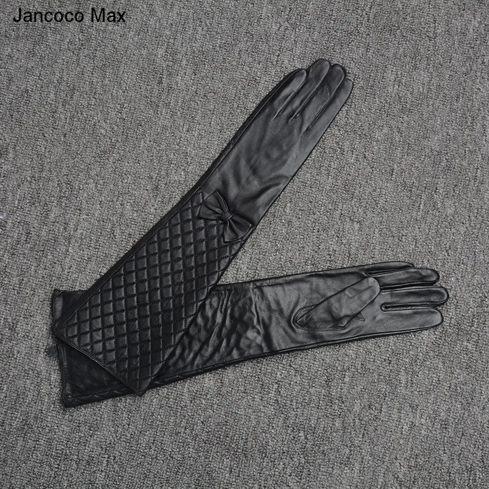 Jancoco Max модные стильные женские длинные перчатки из натуральной овечьей кожи весна осень зима украшение с бантом S2067