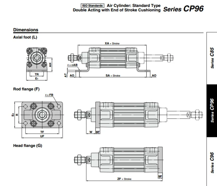 CP96SDB40-25 CP96SDB40-50 CP96SDB40-75 CP96SDB40-100 SMC товары для дома цилиндр пневматический инструмент CP96SDB серии