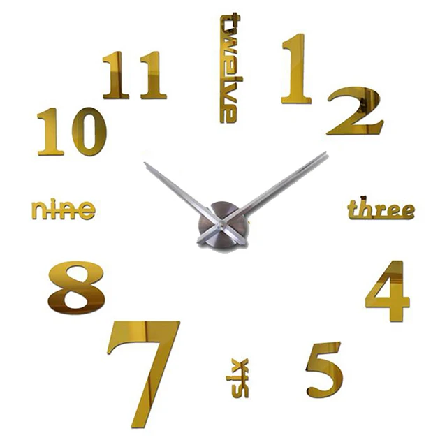 G number S dial Новые модные 3D шикарные 3D большие цифровые настенные часы красивый изысканный подарок Европейский Стиль Бесплатна - Цвет: G number S dial