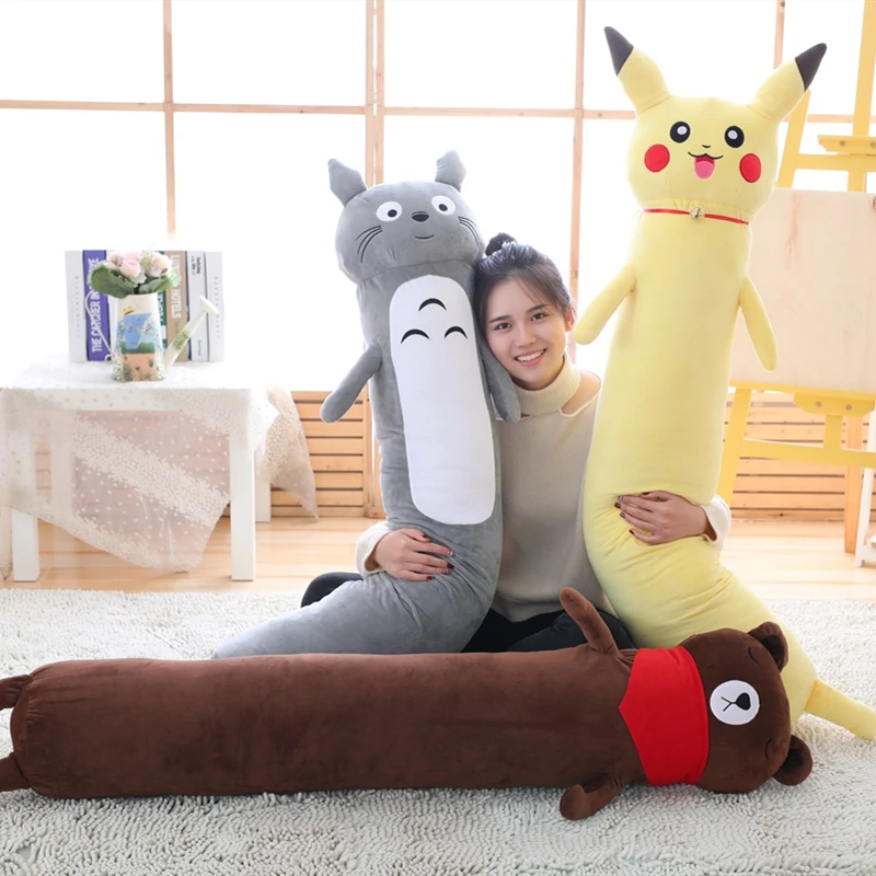 Пикачу Тоторо коричневый медведь длинная подушка чучело Kawaii мультфильм игрушки дети подарок игрушки для детей подарок на день рождения